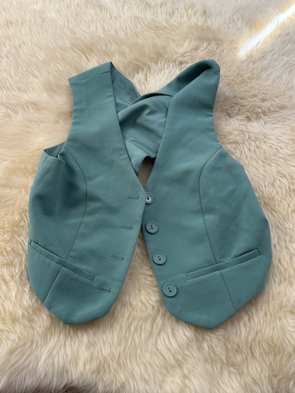 Forever 21 Mint Blue Cropped Vest